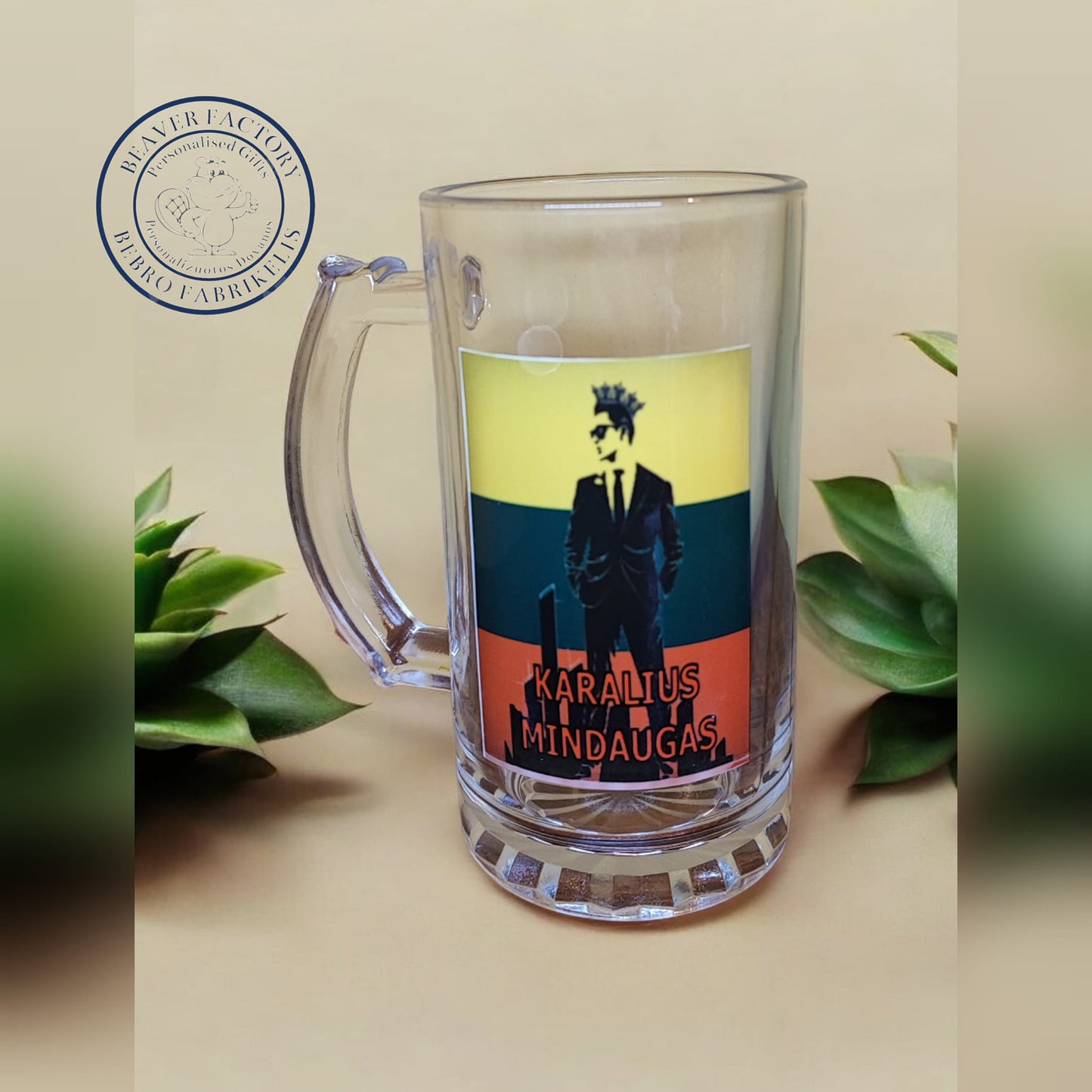 Personalised Glass Beer Steins
