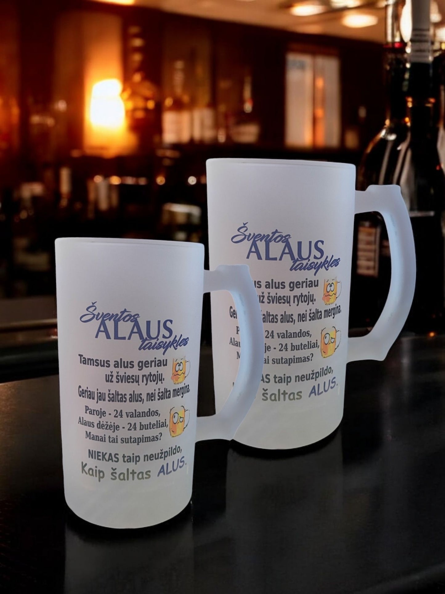 SET of BEER Rules cutting board & glass beer steins