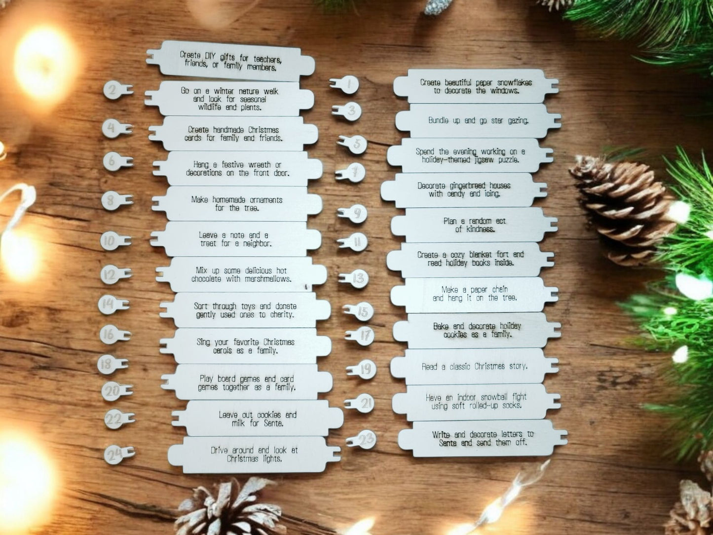 Wooden Santa Chimney Advent Calendar - Christmas countdown with daily challenges