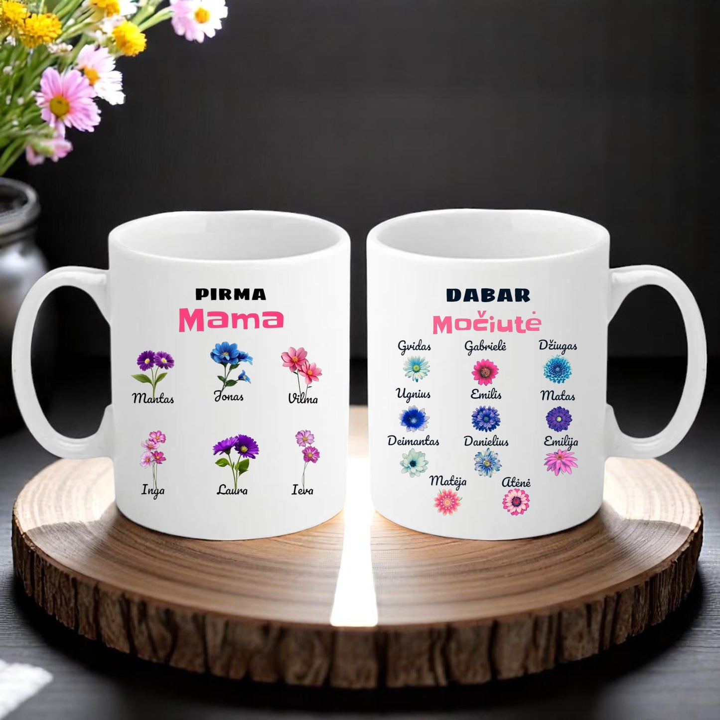 Mug for Mom with the names of her children and grandchildren ❤️