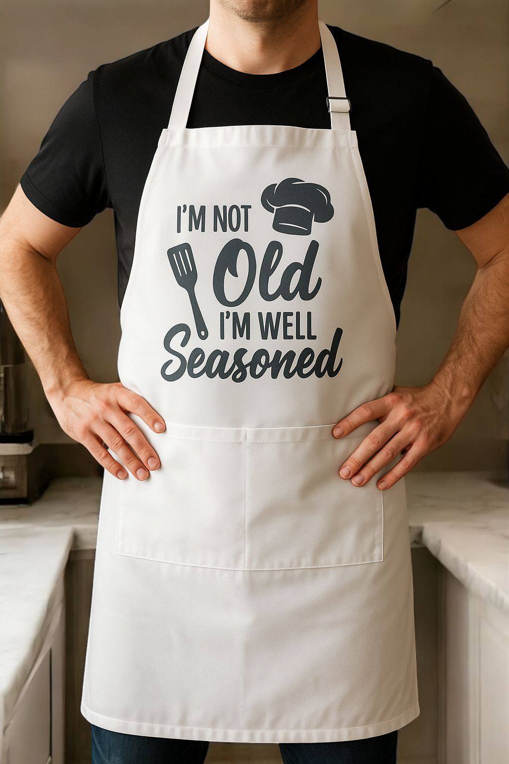Kitchen Apron, Adjustable Kitchen Chef Aprons with 2 Pockets, Women Men Aprons for Home Kitchen, Restaurant, Coffee House, Baking Gardening BBQ, Professional Apron