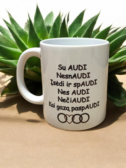 🚗 Puodelis su automobilio marke – dovana automobilių mėgėjui