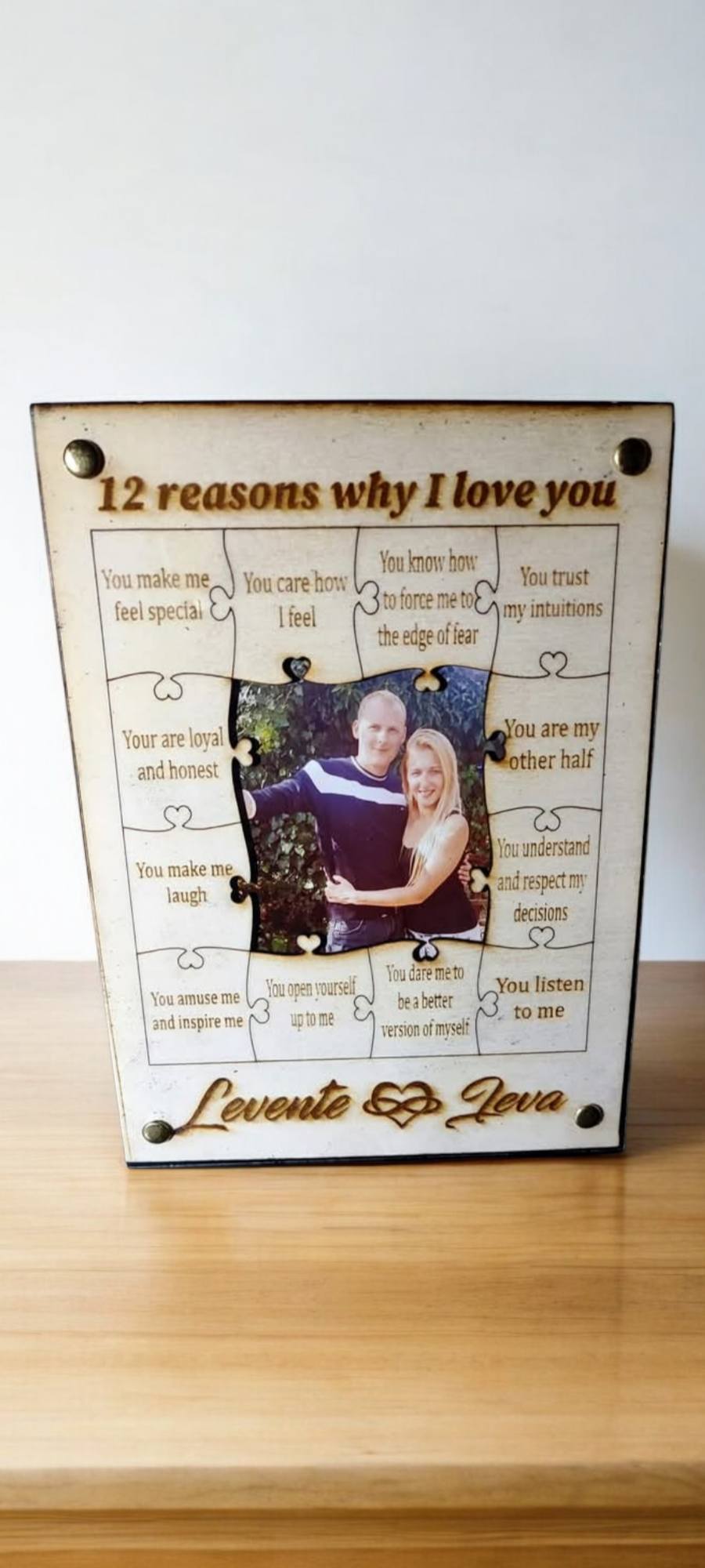 Personalized frame - puzzle  "12 Reasons why I love you"