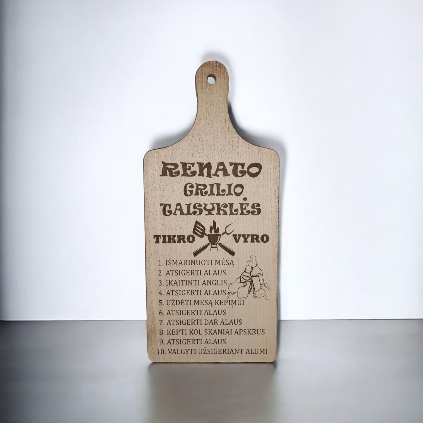 "Real man grill rules" chopping board