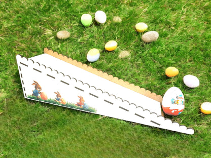 🐇 Velykinis medinis kiaušinių ridenimo padėklas
