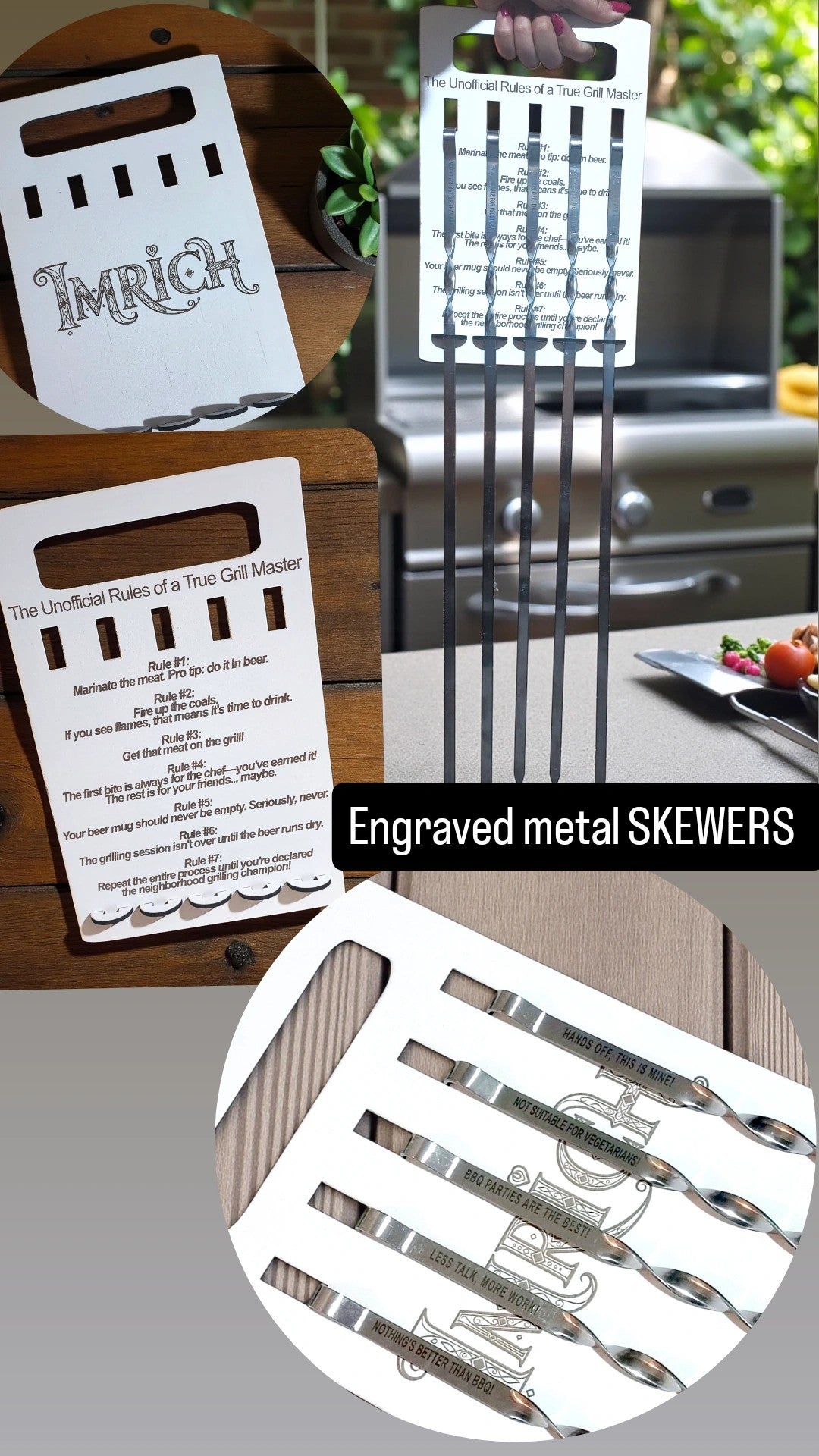 Nerūdijančio plieno BBQ iešmai