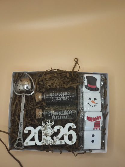 🎄 Kalėdinis dovanų rinkinys „Sniego senis“ – dovana kolegai ir draugui