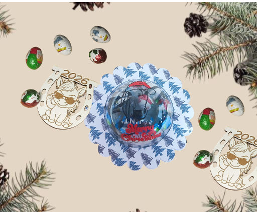 🎁 Mini Holiday Gift Bubble – Sweet Treats & Lucky Magnet