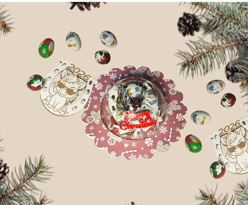 🎁 Mini Holiday Gift Bubble – Sweet Treats & Lucky Magnet