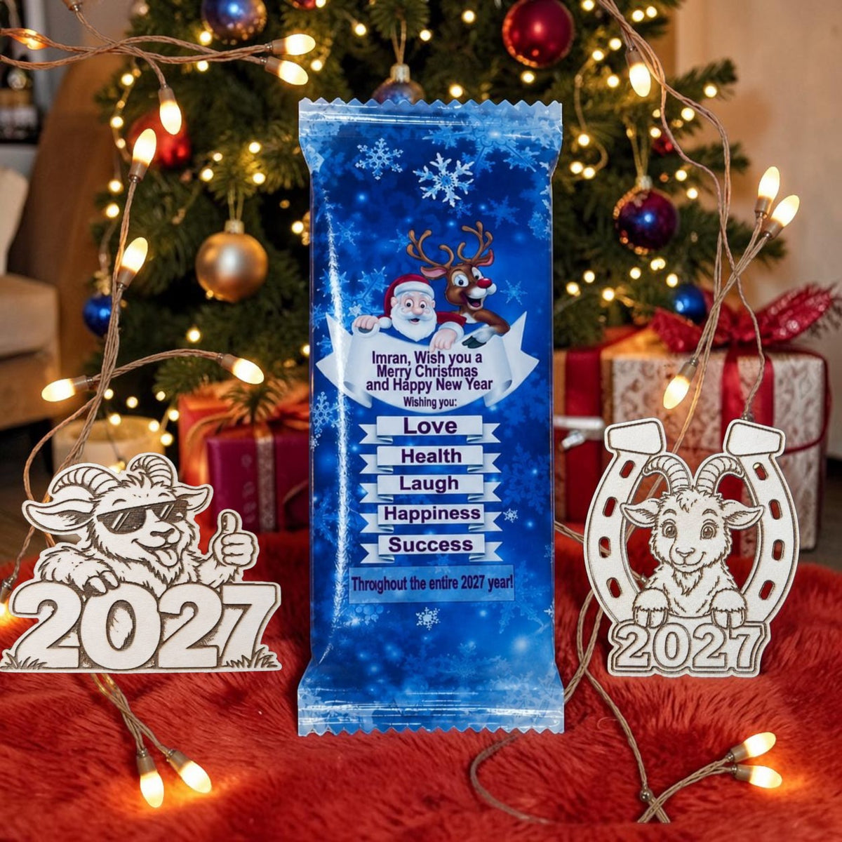 🎄 Kalėdinis šokoladas „Linksmų Kalėdų“ + magnetukas 2027