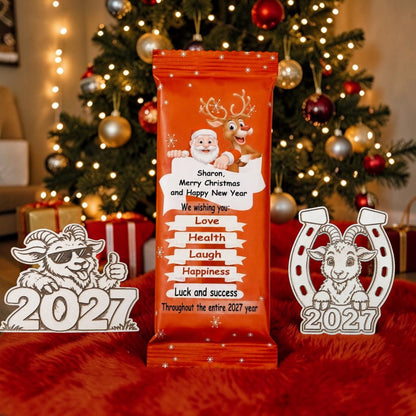 🎄 Kalėdinis šokoladas „Linksmų Kalėdų“ + magnetukas 2027